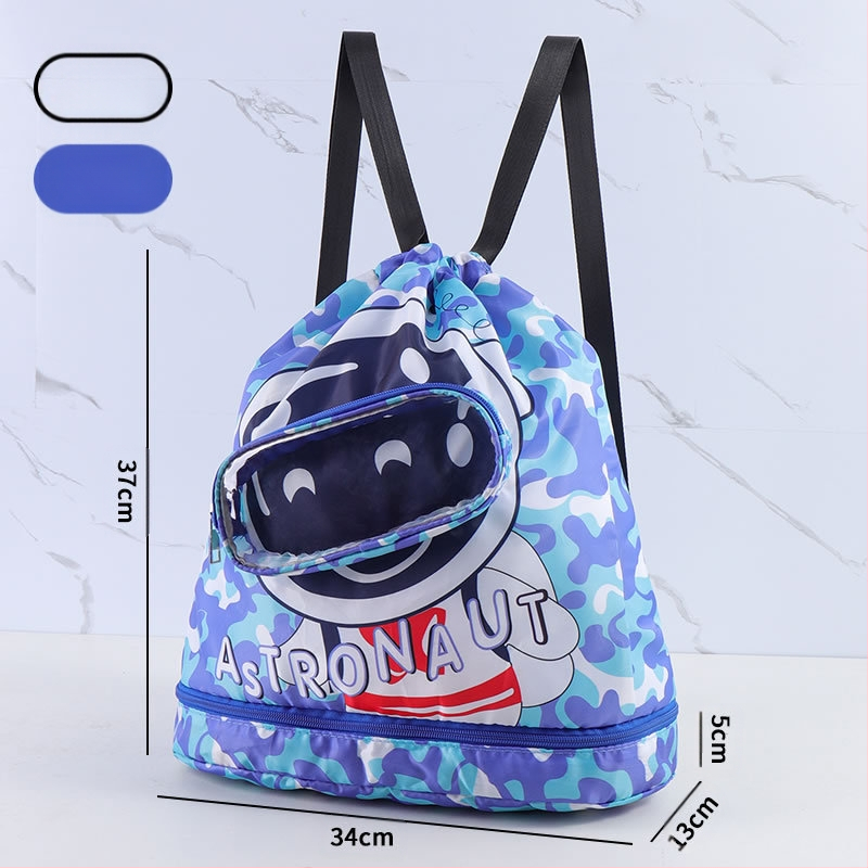 Laste ujumiskott, märg- ja kuiveraldusega veekindel hoiukott, spetsiaalne ujumisprillide hoiukott poistele ja tüdrukutele ujumiseks