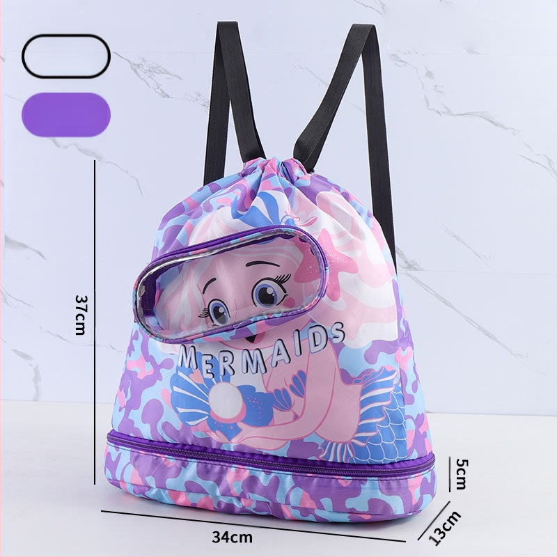 Laste ujumiskott, märg- ja kuiveraldusega veekindel hoiukott, spetsiaalne ujumisprillide hoiukott poistele ja tüdrukutele ujumiseks