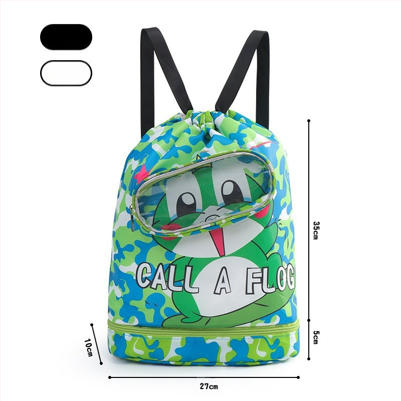 Laste ujumiskott, märg- ja kuiveraldusega veekindel hoiukott, spetsiaalne ujumisprillide hoiukott poistele ja tüdrukutele ujumiseks