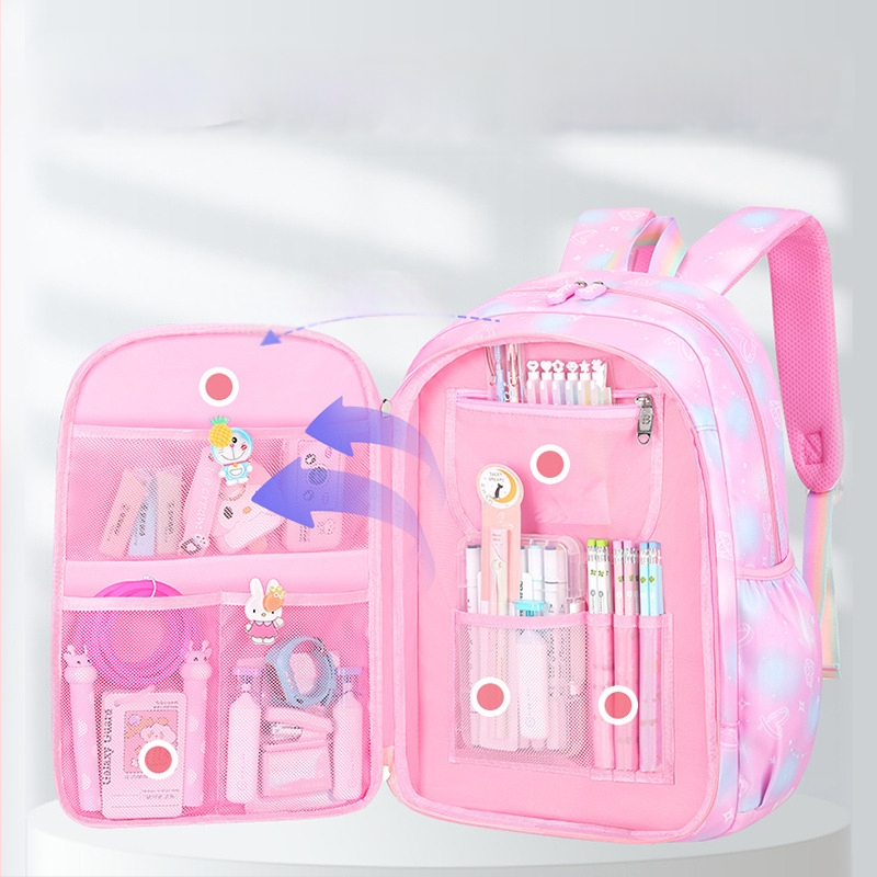 Uus koolikott algkooliõpilastele, naistele 1-6 klassile, kerge katuseharjakaitse ja kerge külmkapi avatud uksega Fantasy laste seljakott