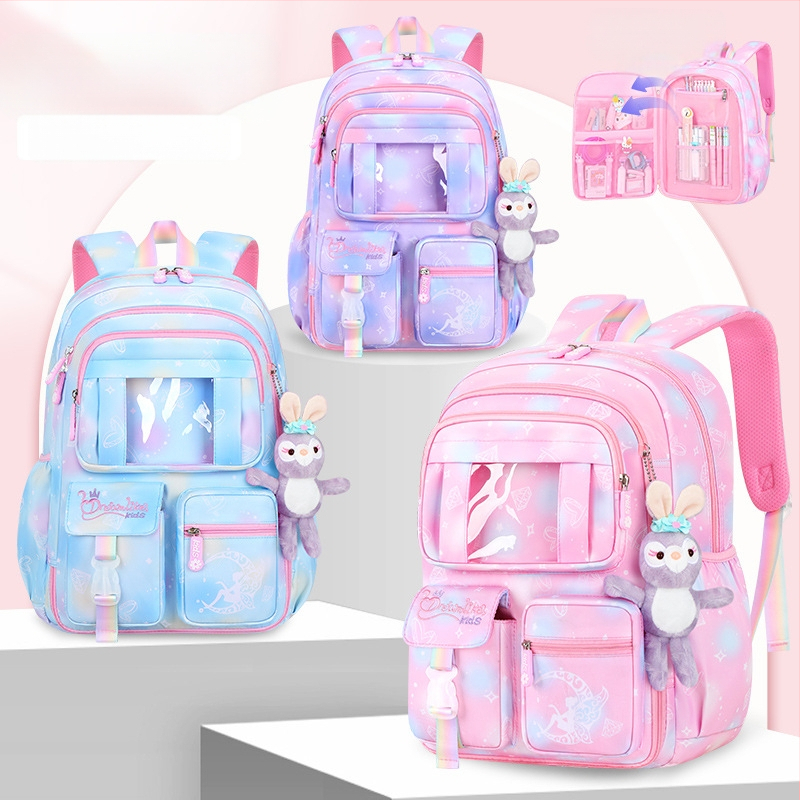 Uus koolikott algkooliõpilastele, naistele 1-6 klassile, kerge katuseharjakaitse ja kerge külmkapi avatud uksega Fantasy laste seljakott