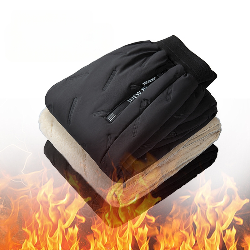 Gyerek pamut nadrág ősszel és télen Új fiú polár béléssel vastagított lezser nadrág közép- és nagyméretű gyerek téli báránygyapjú nadrág szélálló nadrág