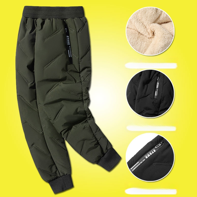 Gyerek pamut nadrág ősszel és télen Új fiú polár béléssel vastagított lezser nadrág közép- és nagyméretű gyerek téli báránygyapjú nadrág szélálló nadrág