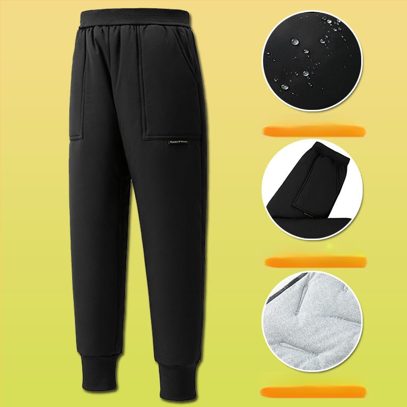 Gyerek pamut nadrág ősszel és télen Új fiú polár béléssel vastagított lezser nadrág közép- és nagyméretű gyerek téli báránygyapjú nadrág szélálló nadrág