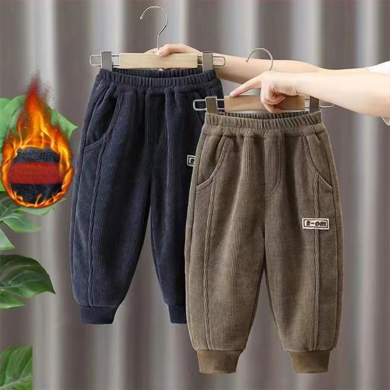 Poiste püksid 2024 Laste kevad- ja sügispüksid Laste kordvelvetist püksid Ilusad vabaaja ühes tükis fliisvoodriga