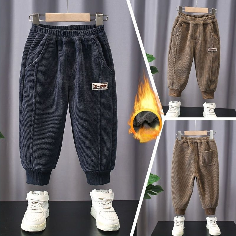 Poiste püksid 2024 Laste kevad- ja sügispüksid Laste kordvelvetist püksid Ilusad vabaaja ühes tükis fliisvoodriga