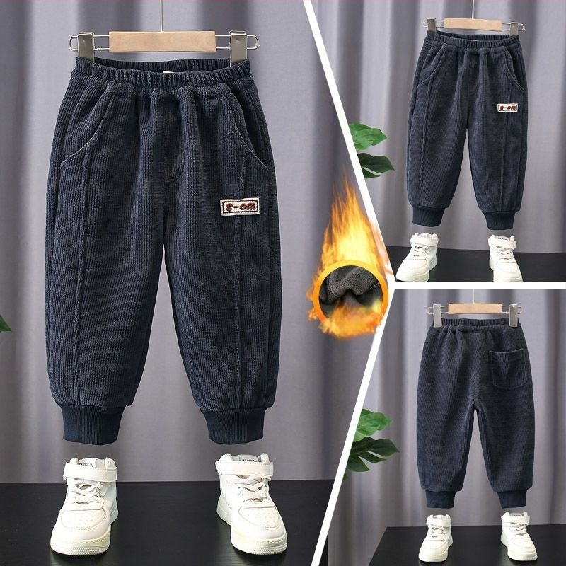 Poiste püksid 2024 Laste kevad- ja sügispüksid Laste kordvelvetist püksid Ilusad vabaaja ühes tükis fliisvoodriga