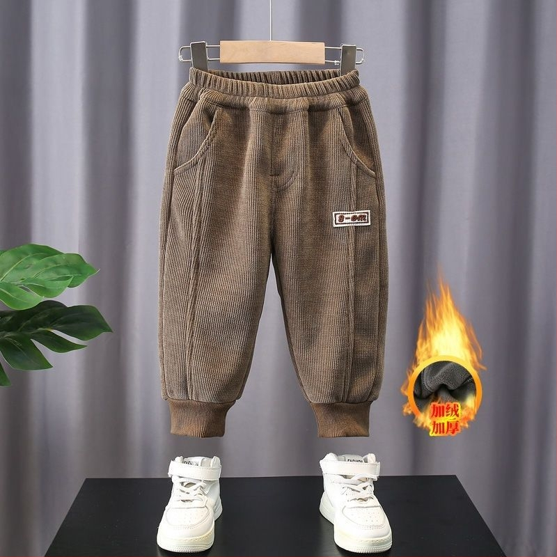 Poiste püksid 2024 Laste kevad- ja sügispüksid Laste kordvelvetist püksid Ilusad vabaaja ühes tükis fliisvoodriga