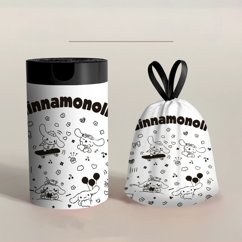 Plastikinis animacinių filmukų šiukšlių maišas, buitinis raišteliu nešiojamas studentų stalo veido krepšys, kelioninis vienkartinis laikymo krepšys