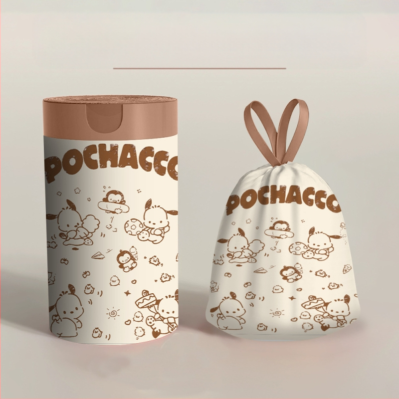 Plastikinis animacinių filmukų šiukšlių maišas, buitinis raišteliu nešiojamas studentų stalo veido krepšys, kelioninis vienkartinis laikymo krepšys