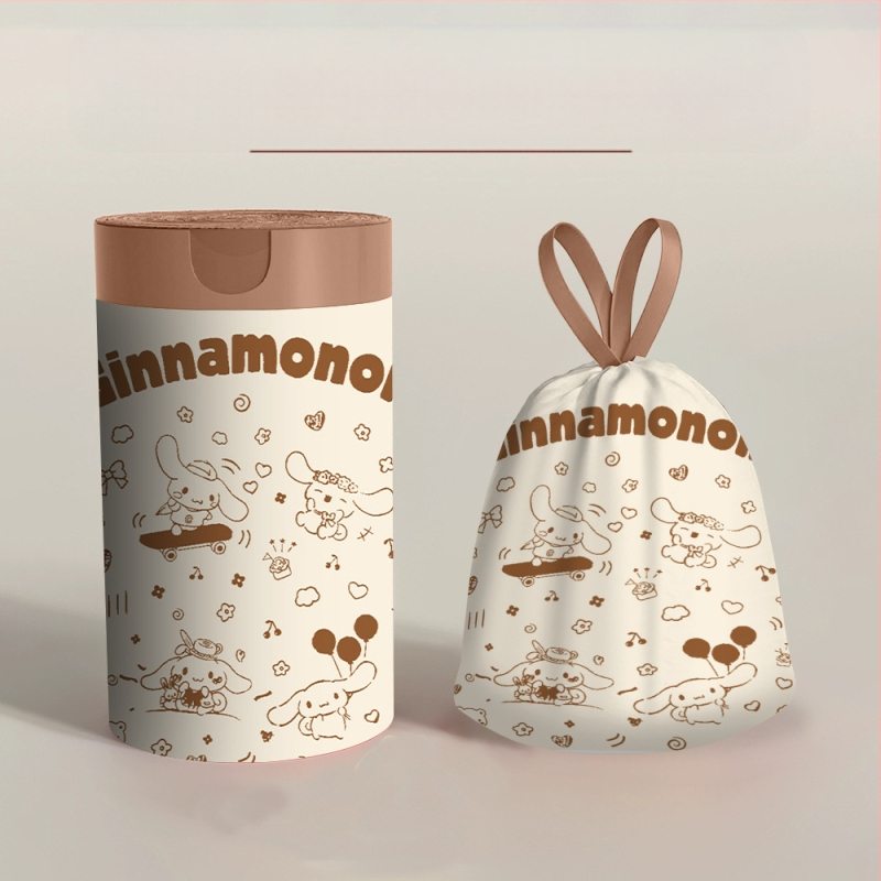 Plastikinis animacinių filmukų šiukšlių maišas, buitinis raišteliu nešiojamas studentų stalo veido krepšys, kelioninis vienkartinis laikymo krepšys