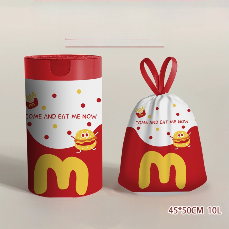 Plastikinis animacinių filmukų šiukšlių maišas, buitinis raišteliu nešiojamas studentų stalo veido krepšys, kelioninis vienkartinis laikymo krepšys