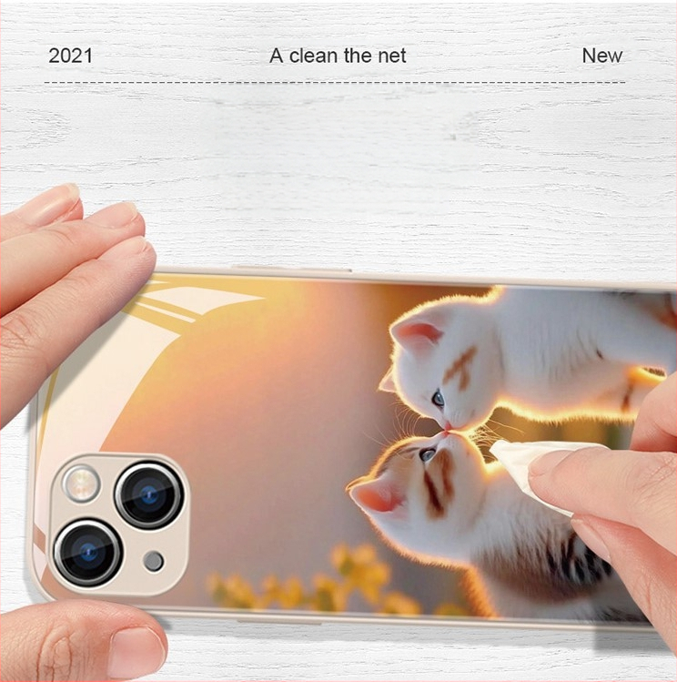 Carcasă de telefon mobil pentru Apple 15, carcasă de telefon mobil pentru Apple 16, carcasă de telefon mobil pentru Apple 13, cu design nou pentru cupluri, 15Pro, lichidă, 11Pro, pisică drăguță
