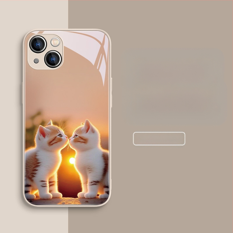 Carcasă de telefon mobil pentru Apple 15, carcasă de telefon mobil pentru Apple 16, carcasă de telefon mobil pentru Apple 13, cu design nou pentru cupluri, 15Pro, lichidă, 11Pro, pisică drăguță