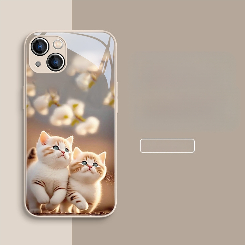 Carcasă de telefon mobil pentru Apple 15, carcasă de telefon mobil pentru Apple 16, carcasă de telefon mobil pentru Apple 13, cu design nou pentru cupluri, 15Pro, lichidă, 11Pro, pisică drăguță