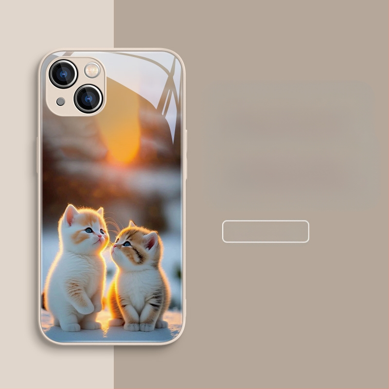 Carcasă de telefon mobil pentru Apple 15, carcasă de telefon mobil pentru Apple 16, carcasă de telefon mobil pentru Apple 13, cu design nou pentru cupluri, 15Pro, lichidă, 11Pro, pisică drăguță