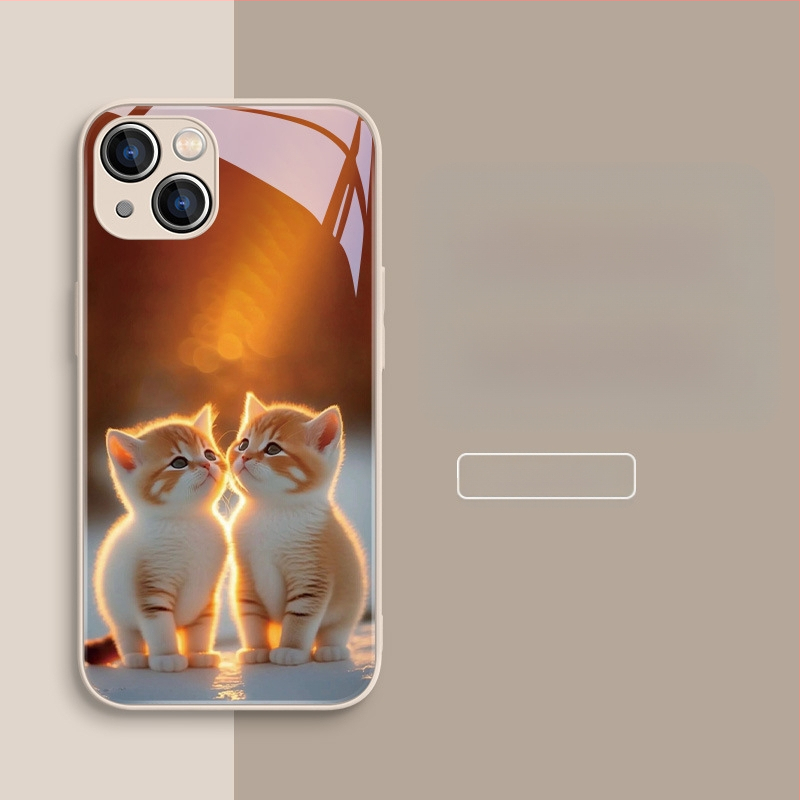 Carcasă de telefon mobil pentru Apple 15, carcasă de telefon mobil pentru Apple 16, carcasă de telefon mobil pentru Apple 13, cu design nou pentru cupluri, 15Pro, lichidă, 11Pro, pisică drăguță