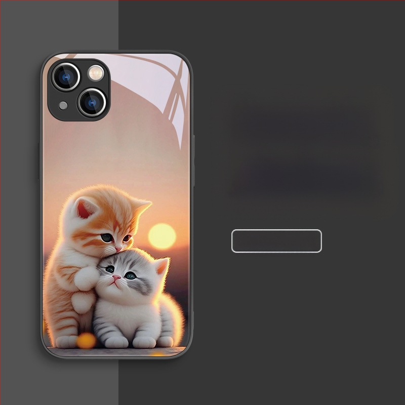 Carcasă de telefon mobil pentru Apple 15, carcasă de telefon mobil pentru Apple 16, carcasă de telefon mobil pentru Apple 13, cu design nou pentru cupluri, 15Pro, lichidă, 11Pro, pisică drăguță