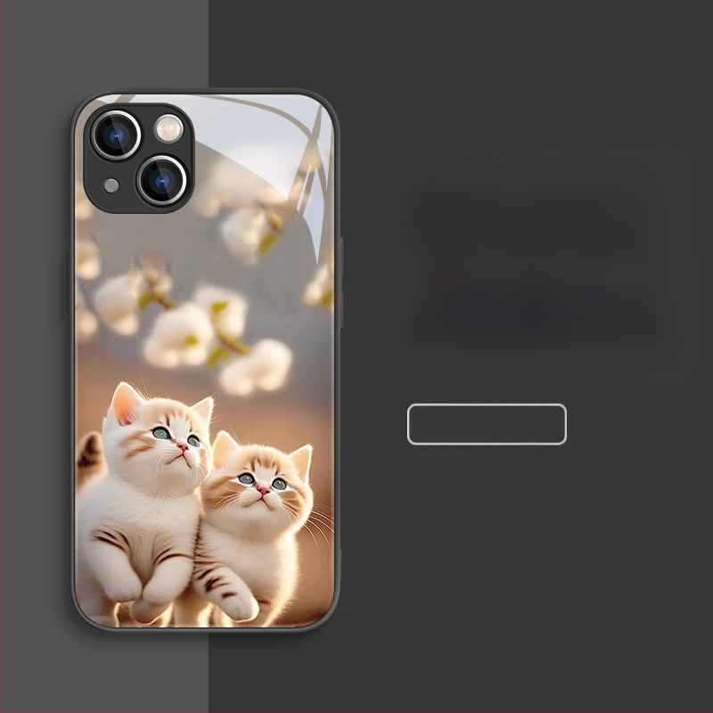 Carcasă de telefon mobil pentru Apple 15, carcasă de telefon mobil pentru Apple 16, carcasă de telefon mobil pentru Apple 13, cu design nou pentru cupluri, 15Pro, lichidă, 11Pro, pisică drăguță