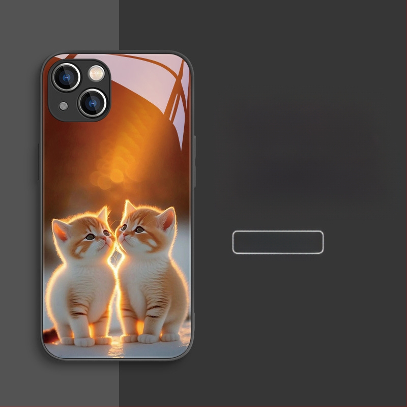 Carcasă de telefon mobil pentru Apple 15, carcasă de telefon mobil pentru Apple 16, carcasă de telefon mobil pentru Apple 13, cu design nou pentru cupluri, 15Pro, lichidă, 11Pro, pisică drăguță