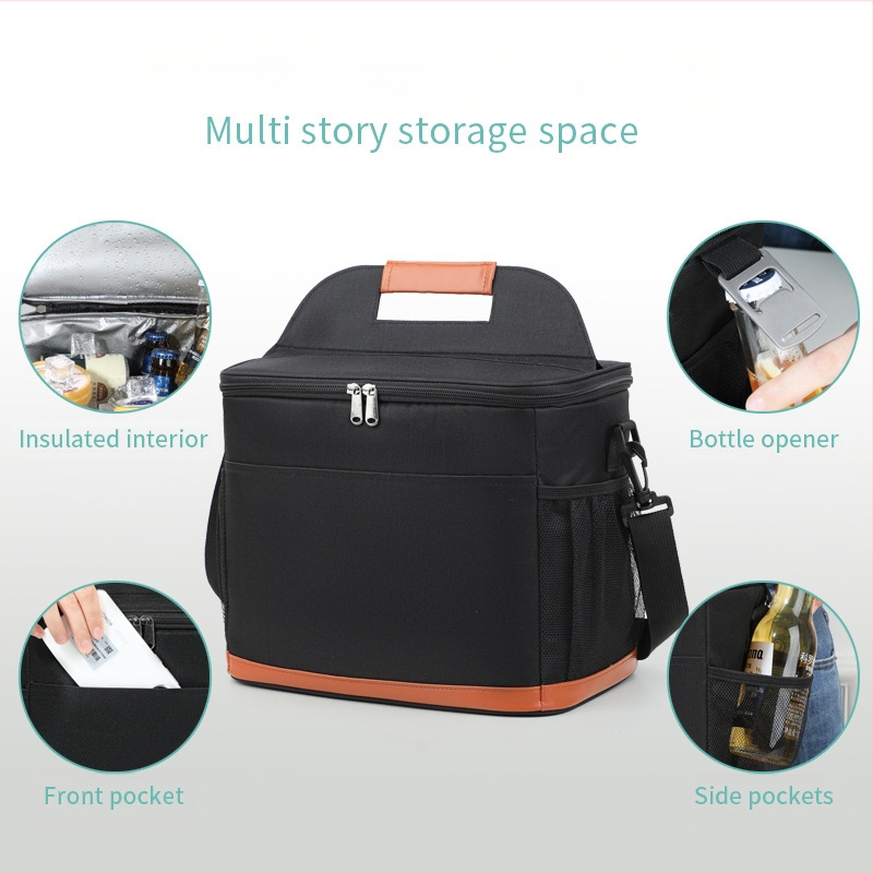 Tarpvalstybinis Oksfordo audinio sutirštinto aliuminio folijos pikniko krepšys lauko per petį kvadratinis izoliacinis krepšys didelės talpos pietų izoliacinis krepšys