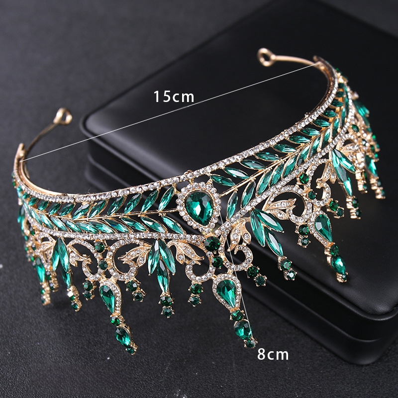 Tarptautiniai nuotakos karūnos plaukų aksesuarai, europietiški ir amerikietiški vestuvių vakarienės baroko stiliaus cirkonio karūnos plaukų juostos plaukų aksesuarai