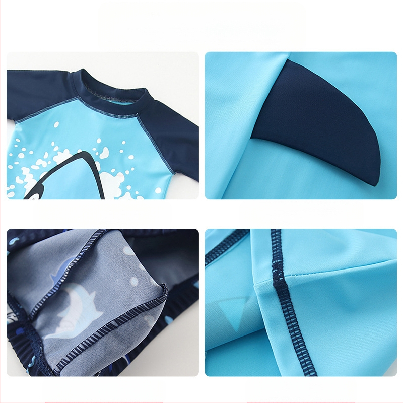 Costum de baie cu desene animate Shark, costum de baie pentru băieți, dintr-o bucată, costum de baie pentru plajă, izvoare termale, înot, copii, costum de baie en-gros