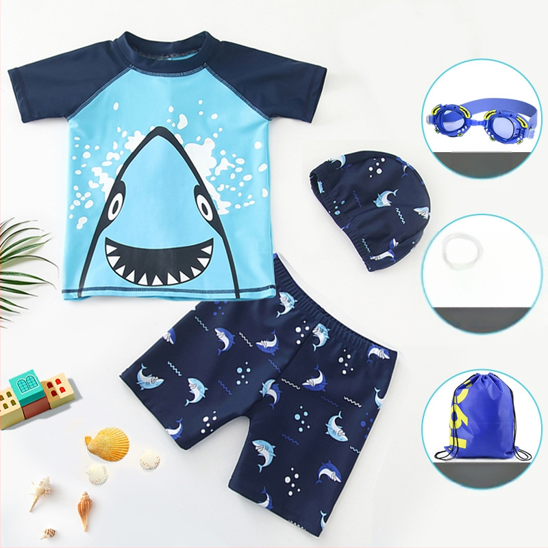 Costum de baie cu desene animate Shark, costum de baie pentru băieți, dintr-o bucată, costum de baie pentru plajă, izvoare termale, înot, copii, costum de baie en-gros