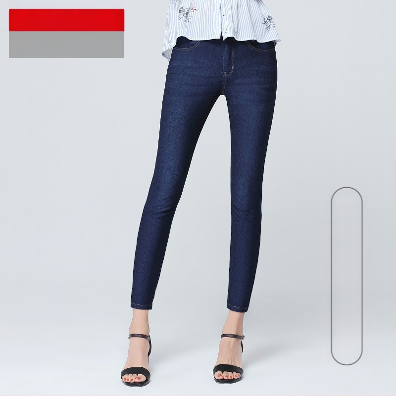 Μια γενιά γυναικείων παντελονιών άνοιξη-καλοκαίρι New Ice Silk thin jeans γυναικείο κολάν με ψηλή μέση και ελαστικότητα 0150