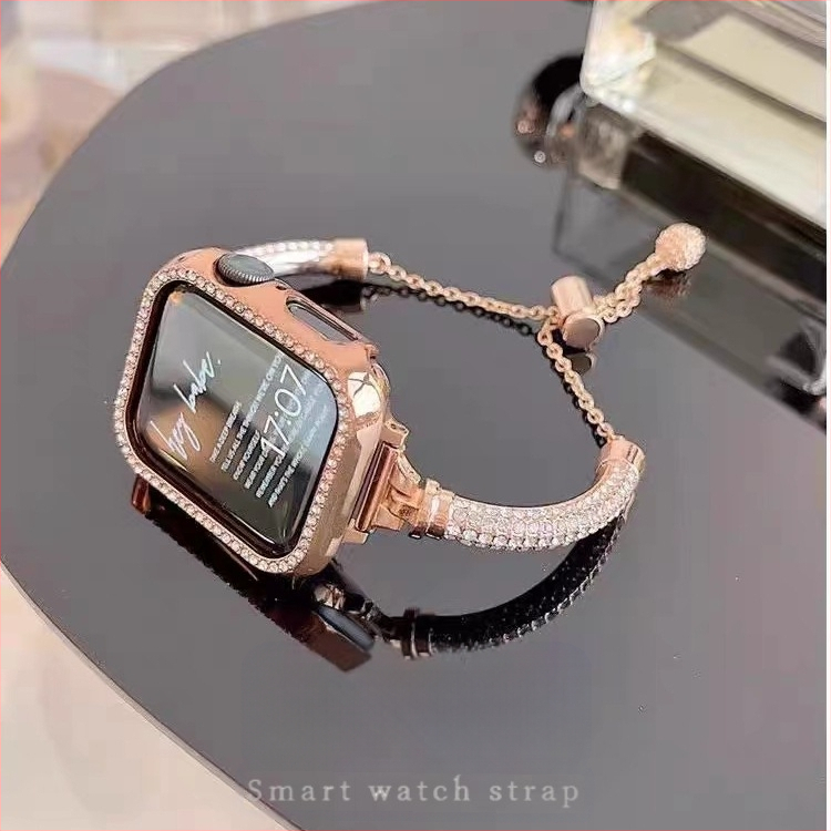 Tinka „Apple Watch“ apyrankei, alkūnės formos žvaigždėto dangaus „I watch 67s8“ 8 kartos „SE“ metaliniam laikrodžio dirželiui