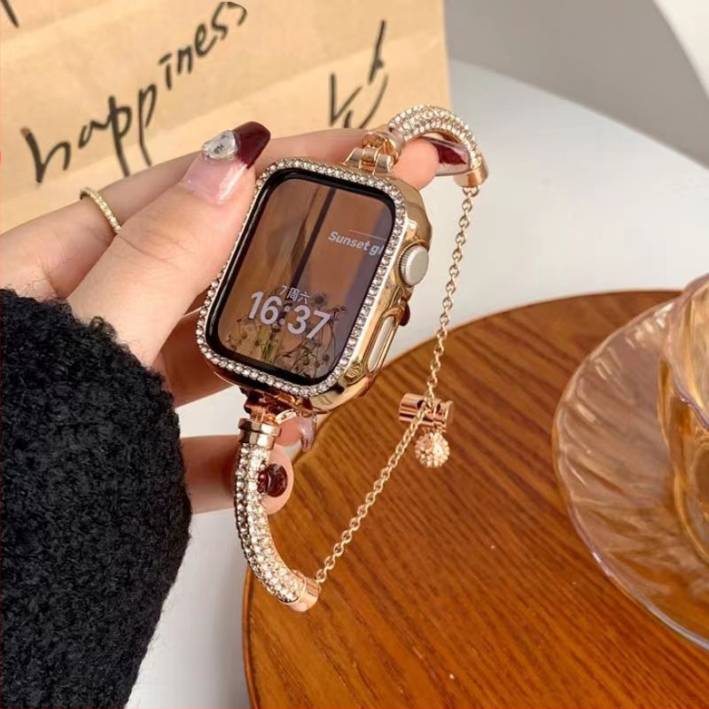 Tinka „Apple Watch“ apyrankei, alkūnės formos žvaigždėto dangaus „I watch 67s8“ 8 kartos „SE“ metaliniam laikrodžio dirželiui