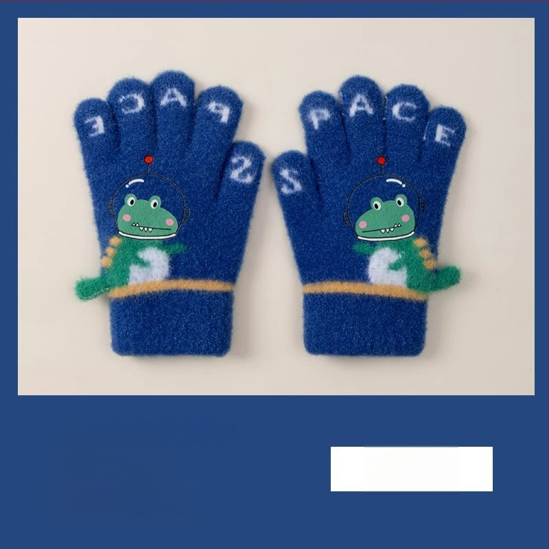 Laste soojad kindad sügiseks ja talveks, viie sõrmega dinosauruste multifilmitegelastega, sõrmedega kirjutamiseks, poistele ja tüdrukutele, beebidele, talveks, fliisvoodriga, külmumisvastased