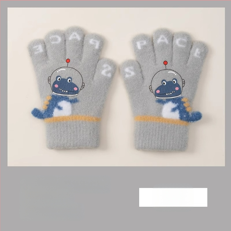 Laste soojad kindad sügiseks ja talveks, viie sõrmega dinosauruste multifilmitegelastega, sõrmedega kirjutamiseks, poistele ja tüdrukutele, beebidele, talveks, fliisvoodriga, külmumisvastased