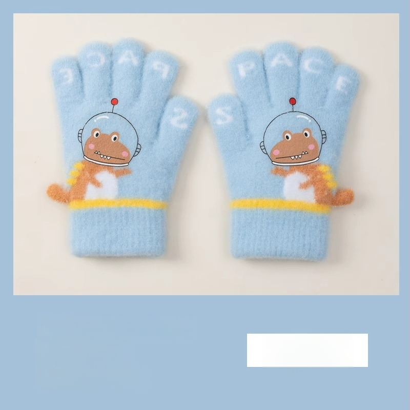 Laste soojad kindad sügiseks ja talveks, viie sõrmega dinosauruste multifilmitegelastega, sõrmedega kirjutamiseks, poistele ja tüdrukutele, beebidele, talveks, fliisvoodriga, külmumisvastased