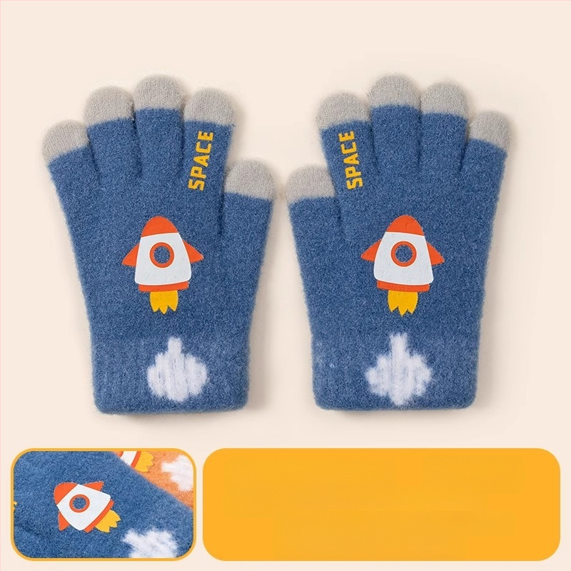 Laste soojad kindad sügiseks ja talveks, viie sõrmega dinosauruste multifilmitegelastega, sõrmedega kirjutamiseks, poistele ja tüdrukutele, beebidele, talveks, fliisvoodriga, külmumisvastased