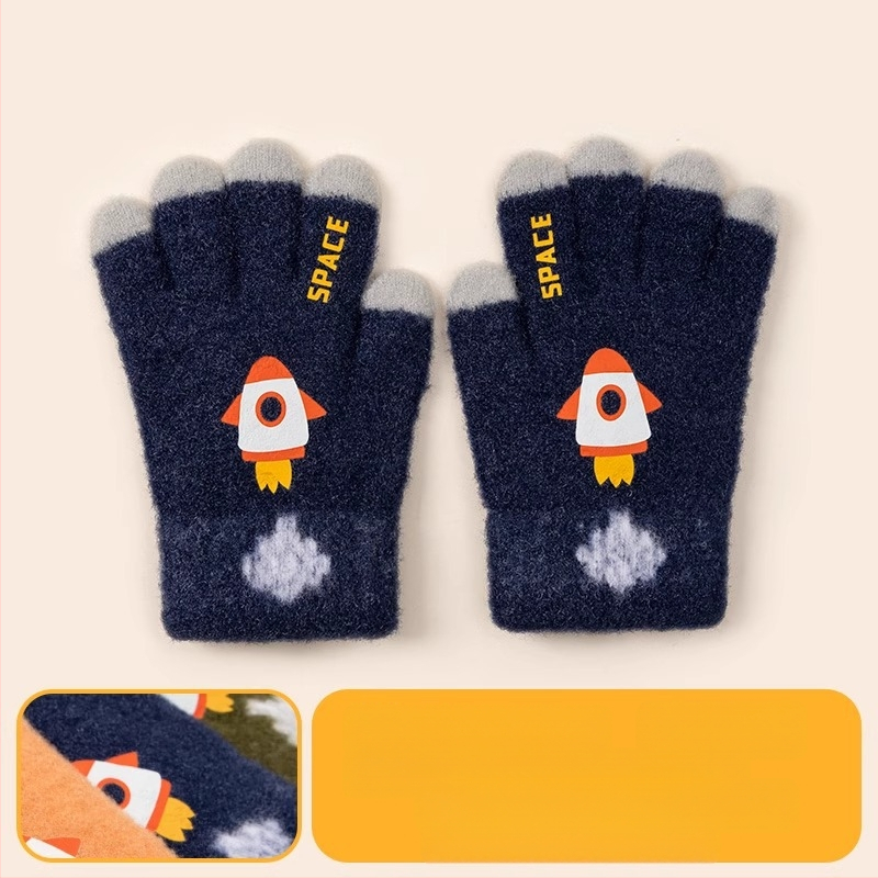 Laste soojad kindad sügiseks ja talveks, viie sõrmega dinosauruste multifilmitegelastega, sõrmedega kirjutamiseks, poistele ja tüdrukutele, beebidele, talveks, fliisvoodriga, külmumisvastased