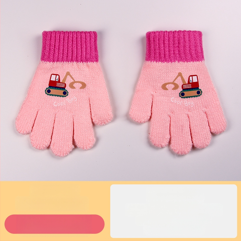 Sügis-talvised poolsõrmega ülespööratavad sõrmedeta kootud lasteaiapoiste paksendatud ja soojad talvised multifilmidest villased lastekindad