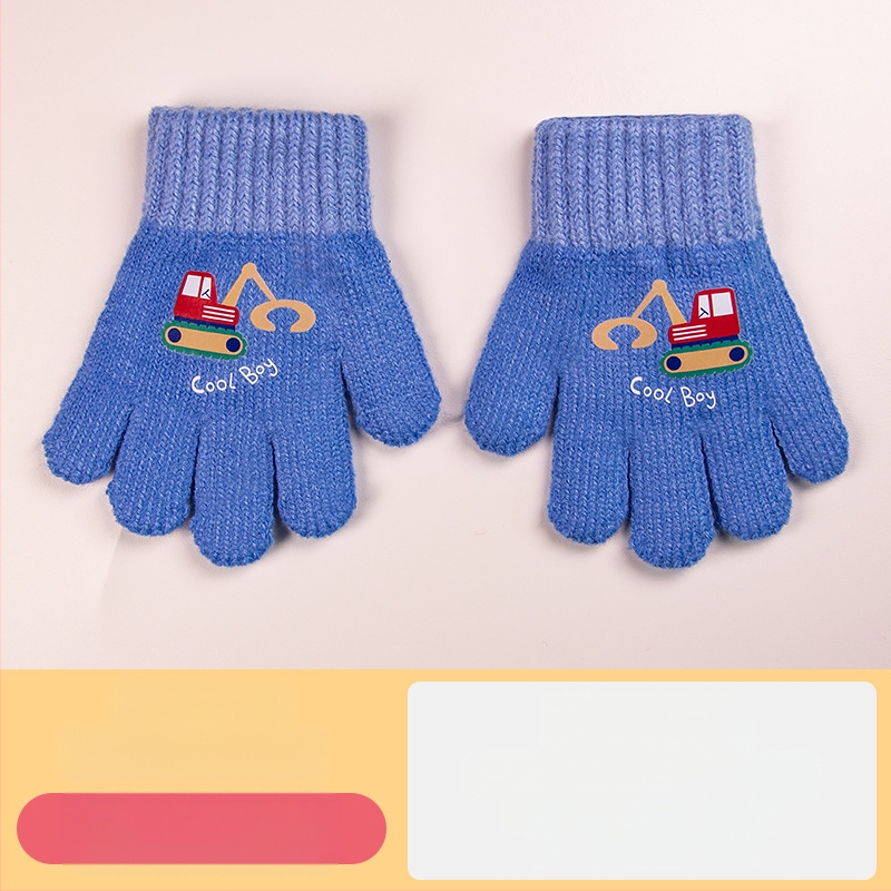 Rudens ir žiemos megztos bepirštės atverčiamos pirštinės darželinukams berniukams. Pastorintos ir šiltos žieminės animacinio filmuko vilnonės vaikiškos pirštinės.