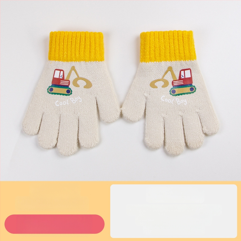 Sügis-talvised poolsõrmega ülespööratavad sõrmedeta kootud lasteaiapoiste paksendatud ja soojad talvised multifilmidest villased lastekindad