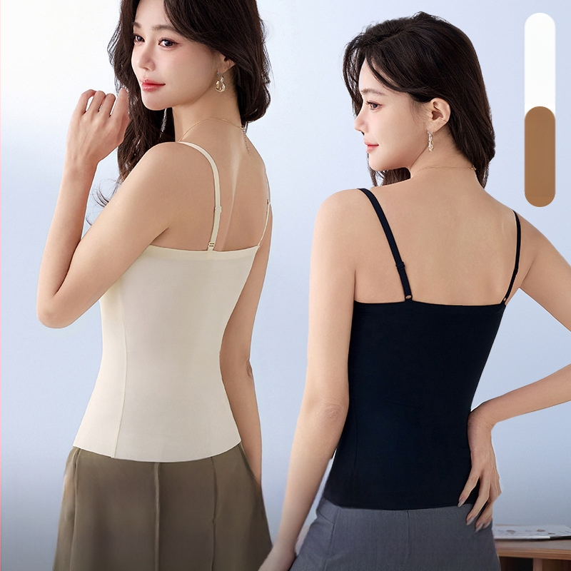 Ühevärviline reguleeritav ilus seljaosa jääsiidist jälgi mittejätkav topp fikseeritud korviga õhuke hingav universaalne alussärk tüdrukutele
