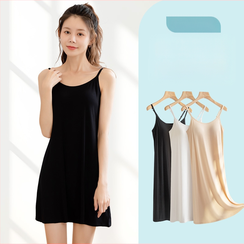 Női nyári, nagykereskedelmi modális hálóing mellkaspánttal, hosszú szoknya, vékony, plus size, pizsamát is viselhet egy generációnyi hajjal.