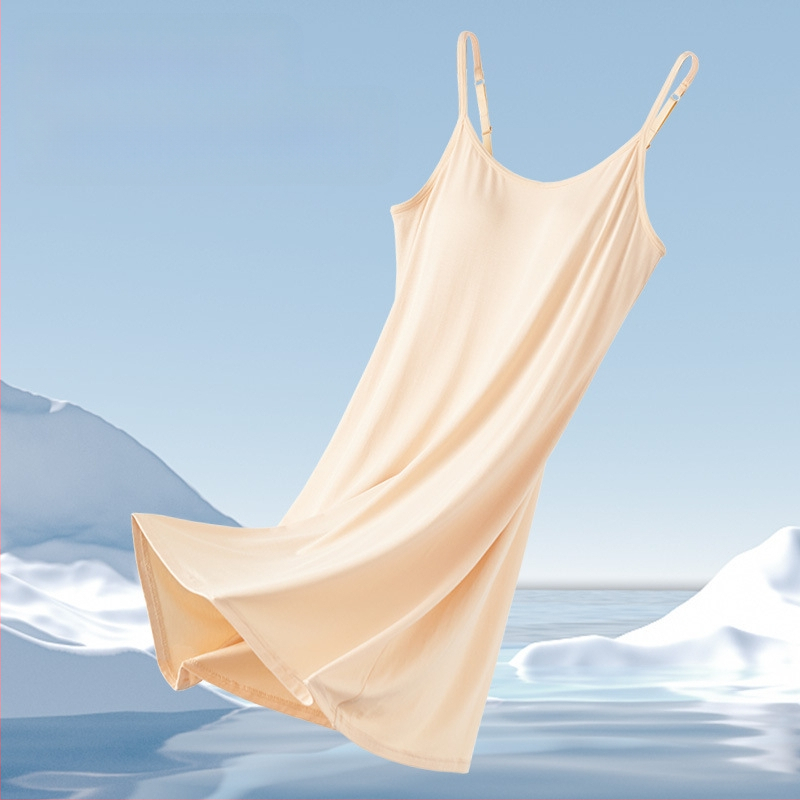 Női nyári, nagykereskedelmi modális hálóing mellkaspánttal, hosszú szoknya, vékony, plus size, pizsamát is viselhet egy generációnyi hajjal.