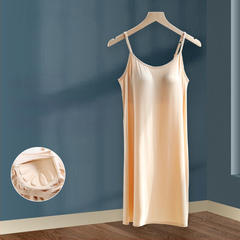 Női nyári, nagykereskedelmi modális hálóing mellkaspánttal, hosszú szoknya, vékony, plus size, pizsamát is viselhet egy generációnyi hajjal.