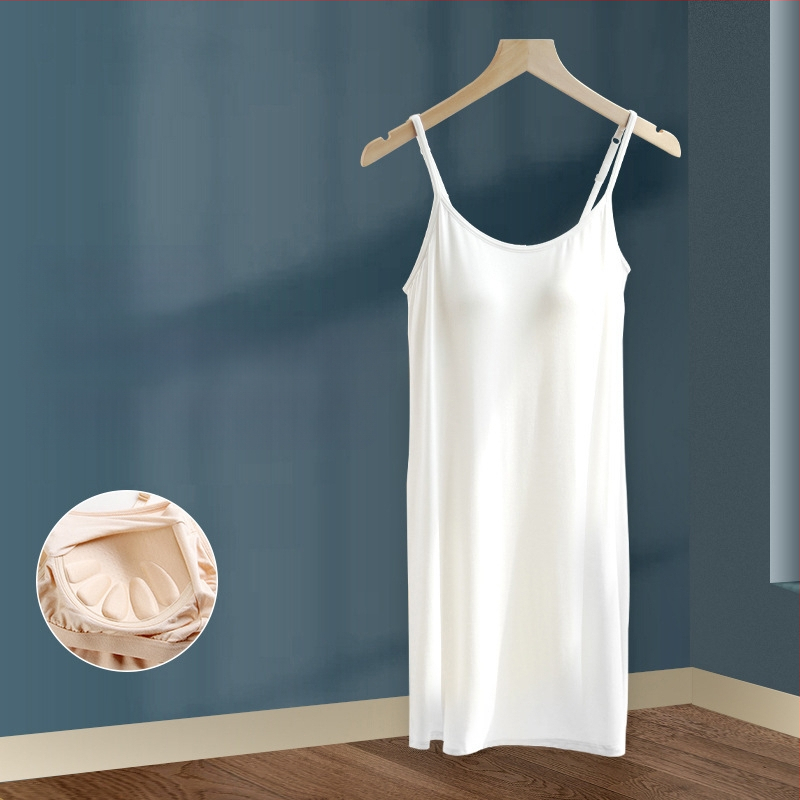 Női nyári, nagykereskedelmi modális hálóing mellkaspánttal, hosszú szoknya, vékony, plus size, pizsamát is viselhet egy generációnyi hajjal.