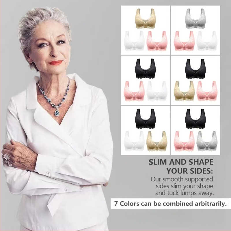 Populaarne piiriülene 3-osaline komplekt pluss-suuruses eest sulgemisega seksikas pitsist rinnahoidja ilma traadita, õmblusteta top naiste aluspesu hulgimüük