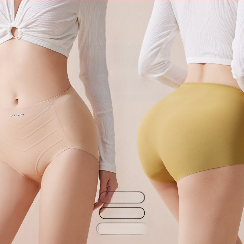 Sieviešu biksītes ar vidēji augstu jostasvietu, vienas daļas, neatstājošas antibakteriālas kokvilnas starpenes, plānas, elpojošas, vēdera preses un gurnu pacelšanas biksītes.