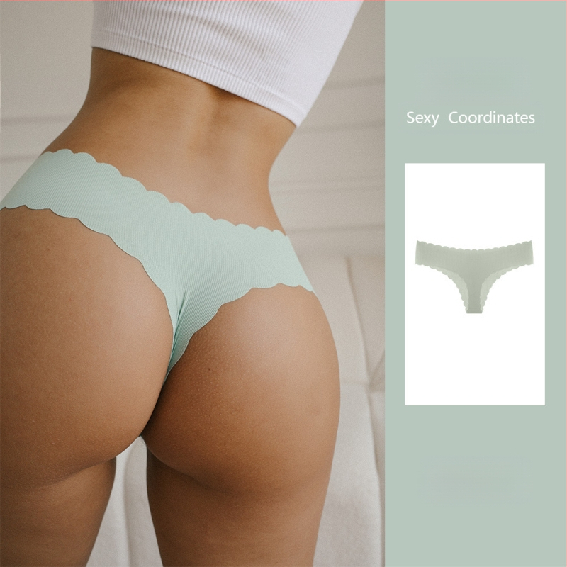 Tume Ευρωπαϊκό Μέγεθος English Mark Ribbed Ice Silk Αδιάβροχο Κυματιστό Άκρο Γυναικείο Μεγάλο Μέγεθος Χαμηλή Μέση Ροδακινί Γλουτό Σέξι