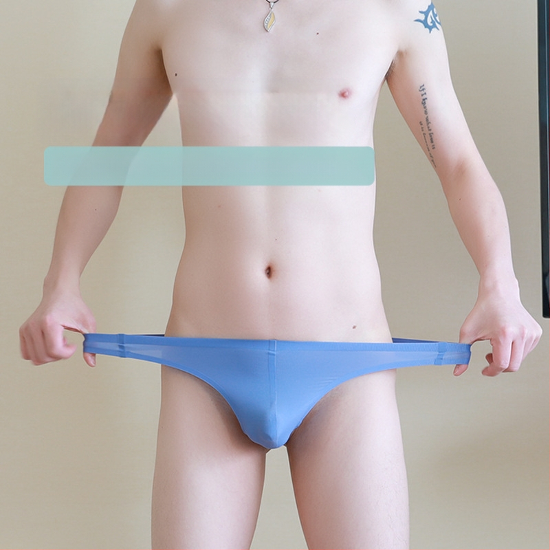 Vyriški apatiniai žemo juosmens G-string vyriški ledo šilko pėdsakai seksas grynas seksas karštas seksualus U išgaubtas kvėpuojantis apatinis trikotažas Zhongshan