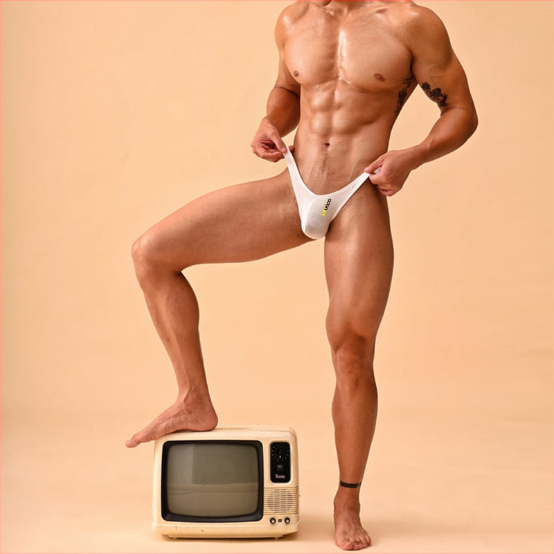 Madingos ir seksualios vyriškos kelnaitės, šortai, aukšto iškirpimo, modalinis audinys, ploni sportiniai, besiūliai, žemo juosmens apatiniai vyrams