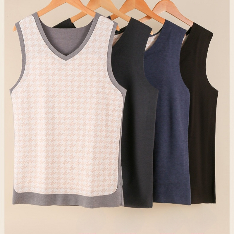 Sügis-talvine meeste soe vest lambavillast õmblusteta, plaastritega, varrukateta alusmantli lihvimine paks vest meestele